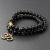 TCC™ Black Matte Agate Om Buddha Bracelet